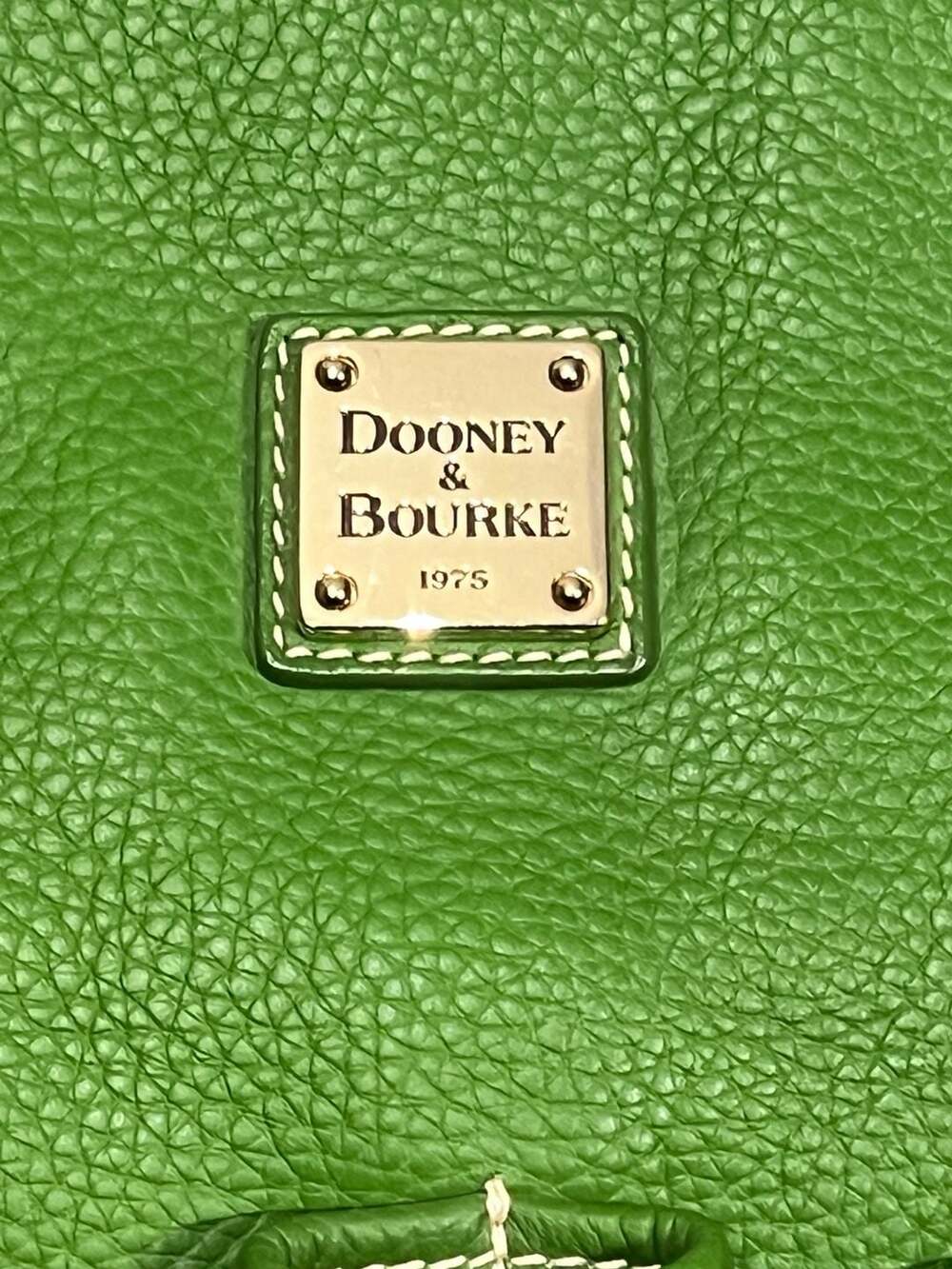Dooney & Bourke Kelly Green Pebble Leather Crescent Tote with Pouch - Picture 4 of 12